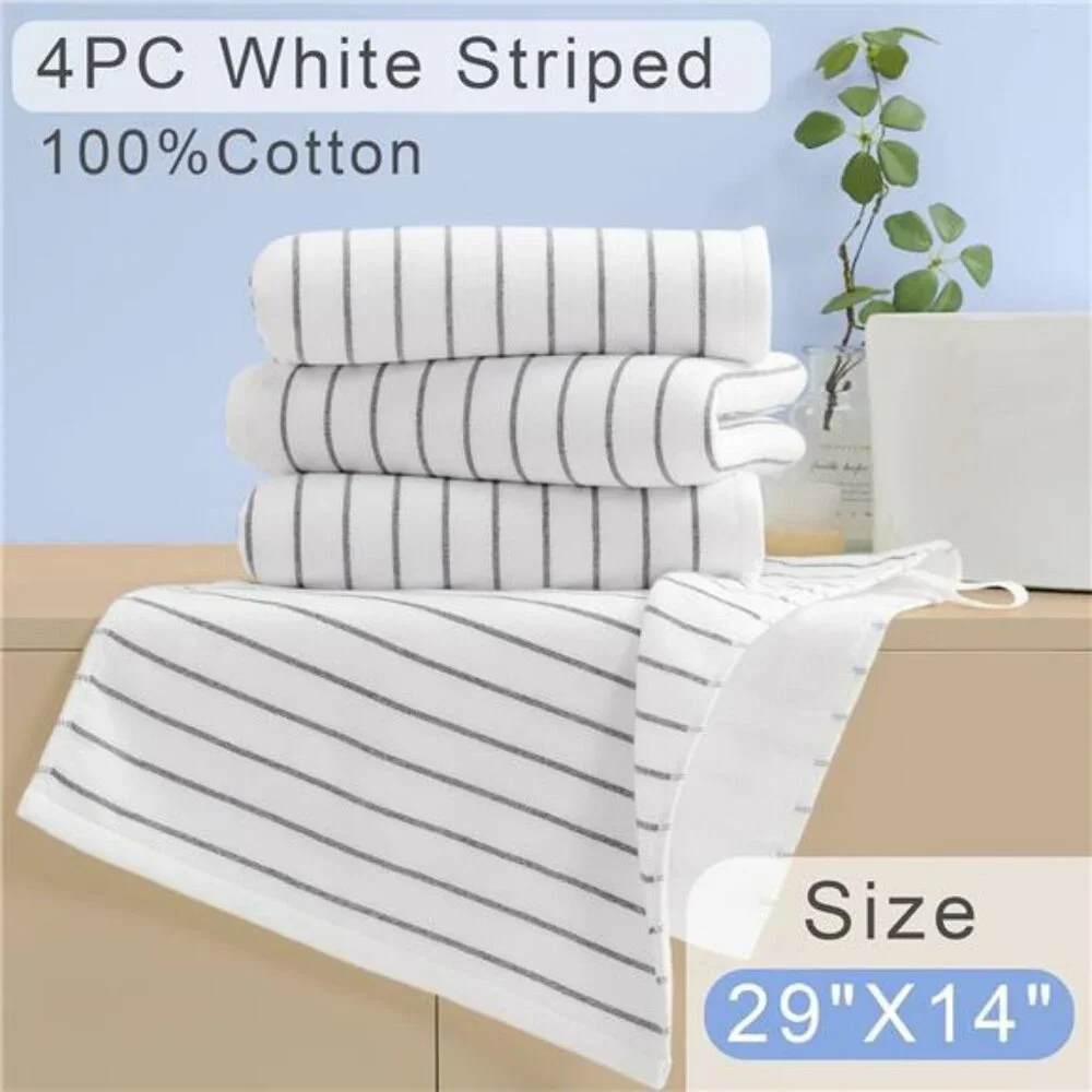 Cotton Hand Towels 4 Pack Soft Absorbent Quick Dry Bathroom Face Guest Spa Gray